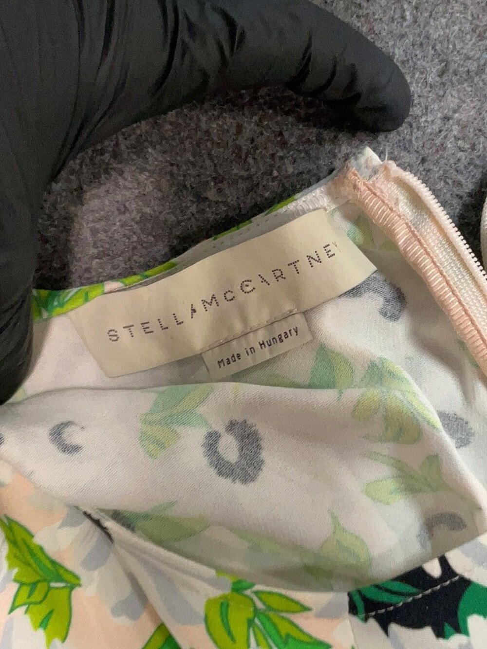Stella McCartney Floral Colorblock Tent Mini Dress Green White IT40 US4 - Picture 6 of 8